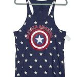 Marvel Universal Captain America Graphic Print Racerback Tank Top Size XXL Blue Photo 0