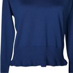 Givenchy 60s 70s Vintage Sport Preppy Blue V-Neck Ruffle Sweater. S/M. Old Money Photo 6