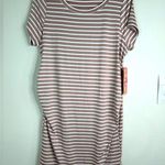 Heart & Hips Women’s Size 2X Striped Ruched Bodycon T-Shirt Dress Casual Chic Photo 2