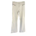 Cache White Lined Leather Pant Zipper Pockets Quilted 3" Wide Self Belt $298 Photo 2