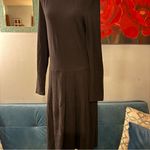 J.Crew  SIZE 10 Women's Pleated Ponte Dress Black Long Sleeve Knee Length Photo 2