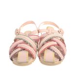 Farm Rio Farm‎ Rio Zigzag Stitch Vegan Leather Cross Strappy Sandals 9 Light Pink Photo 1