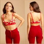 Free People  Mari Printed Bralette Red Lemon Bra Photo 7