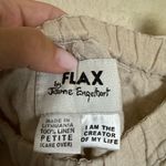 Flax Vintage  Wide Leg Linen Pants Sz 10 Petite Crop‎ in Oat Color Neutral Photo 2