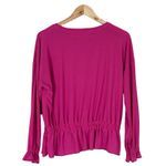 Willow Drive Blouse Womens S Pink Ruffle Hem Long Sleeve Cottagecore Photo 5