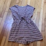 Madewell Tie Front Cutout Gingham Cotton Romper Size 8 Photo 2