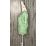 DKNY  Women's XS Mint Green Geometric Short Sleeve‎ Pullover Sweater Photo 2