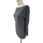 White House | Black Market Whitehouse/ Blackmarket Charcoal/Silver Ribbed Knit Tunic Sweater Boat Neck Sz S Photo 1
