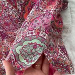 Caroll pink floral geometric 100% cotton shift dress, size 38 or US S France Photo 9