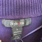 Style & Co  purple cowl neck rib knit long sleeve shift sweater dress large NEW Photo 6