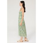 Solid & Striped Kennedy Green Tropical Floral Print Smocked Eyelet Midi Dress M Photo 1