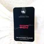 Levi's Levi’s Statement Milkmaid Blouse Women’s XL NWT Natural White Cropped Ruched Photo 4