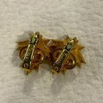 Trifari Vintage CROWN GoldTone Maple Leaf π ClipOn Earrings Photo 5