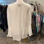 AGB Gauzy Crochet Embellished 3/4 Length Bell Sleeve Flowy Top White Size XL Photo 2