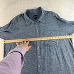 Gap  XL X-Large Button Up Shirt Linen Blend Blue Long Sleeve Women’s Beachy Prep Photo 9