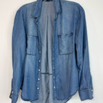Velvet Heart  Blue Tencel Denim Shirt Small Long Sleeve Photo 0