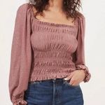 ASTR Pink Glittery Long Sleeve Blouse Photo 3