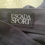 Escada Sports Pants Womens Navy Blue Cotton Twill Casual High Rise Crop 36 (6) Photo 3