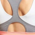 Athleta Size Medium M Triple Dare Sports Bra Pink Gray White Photo 0