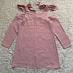 Amanda Uprichard Dress Cold Shoulder Bow Tie Long Sleeve Mini Pale Pink P Photo 4
