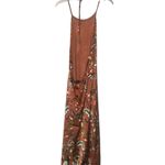 House of Harlow  1061 brown floral satin halter M midi dress NWT boho coc… Photo 3