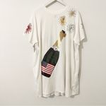 QUEEN OF SPARKLES White USA Popping Champagne Tee Dress Sequin Embellished 2XL Size XXL Photo 2