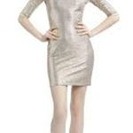 Alice + Olivia Delora Mini Bodycon Dress STRETCHY Metallic Gold Size 0 NWT $330 Photo 1