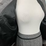 Pendleton Vintage Wool Silk Tweed Style Skirt Suit Leather Trim Black Small Photo 6