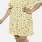 Alexia Admor Oaklee Flutter Sleeve Fit & Flare Yellow Ditzy Floral Dress Plus 1X Photo 0
