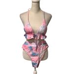 SheIn Pink and Blue Bikini Set BRAND NEW NEVER WORN. Size M Photo 1