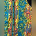 Angie Baroque Paisley Button Down Shirt Small Tunic Statement Dress Boho Retro Photo 4