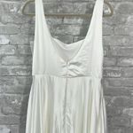 Lulus Endless Radiance Ivory Satin Sleeveless Maxi Dress With Pockets White Size L Photo 9