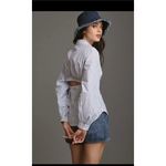 Maeve Anthropologie Stripe Long-Sleeve Cut-Out Shirt Size M $60 Photo 1