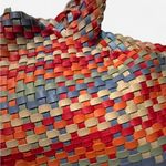 Source Unknown Multicolored Woven Leather Tote Bag, EUC Photo 1