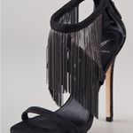 Brian Atwood B Black Cassiane Metal Chain Fringe High Heel Sandals BNIB 7.5 Photo 2