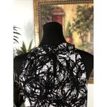 Cato  Women’s Sleeveless Beaded Neck Top Medium Black White Abstract Print Photo 4