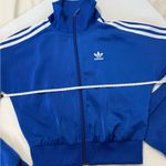 Adidas NWT Originals Blue Bellista Satin Bell Sleeve Track Top IN XS Photo 3