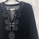 Talbots  Tunic Top 8 Black Velvet Beaded Silk Blend Formal Dressy Modest‎ Mature Photo 1