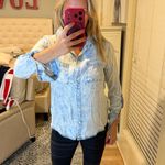 Thread + Supply Tencel Acid Wash Button Down Shirt Size Medium! Blue Photo 1