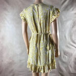 Billabong Yellow Floral Ruffled Wrap Dress SMALL Photo 7