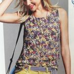 CAbi -β Yellow and blue Positano Floral Layered Tank Top Size Medium Photo 0