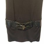 Bella D Black Sweater Dress with Attached Black Belt at Hips Stretch Sz L Size L Photo 0