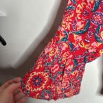 Torrid  Red Rayon Slub Tie-Front Top with oriental floral print size 2X Photo 6