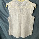 Kate Spade : White Cotton Blend Embroidered Eyelet Sleeveless Top- M Photo 5