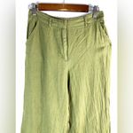 Max edition  London M Linen Blend Wide-Leg Pants in Olive Green Photo 2