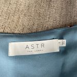 ASTR Faye Cropped Tie Front Blue Floral Button Up Top Small Photo 2