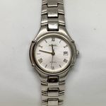 Fossil steel women date watch solid stainless steel 25mm round case 8” running Photo 0