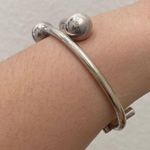 Hinge Vintage Mexican Silver 925 Orb Ball Adjustable Cuff Bangle Bracelet 14.8g Photo 2
