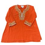 Nicoblu Roxana Tunic With Gold & Gemstone Embellishment Large Orange Size 12 Photo 5