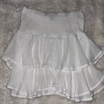 SheIn Smocked High-Rise Flounce NWOT Mini White Skirt  Photo 5